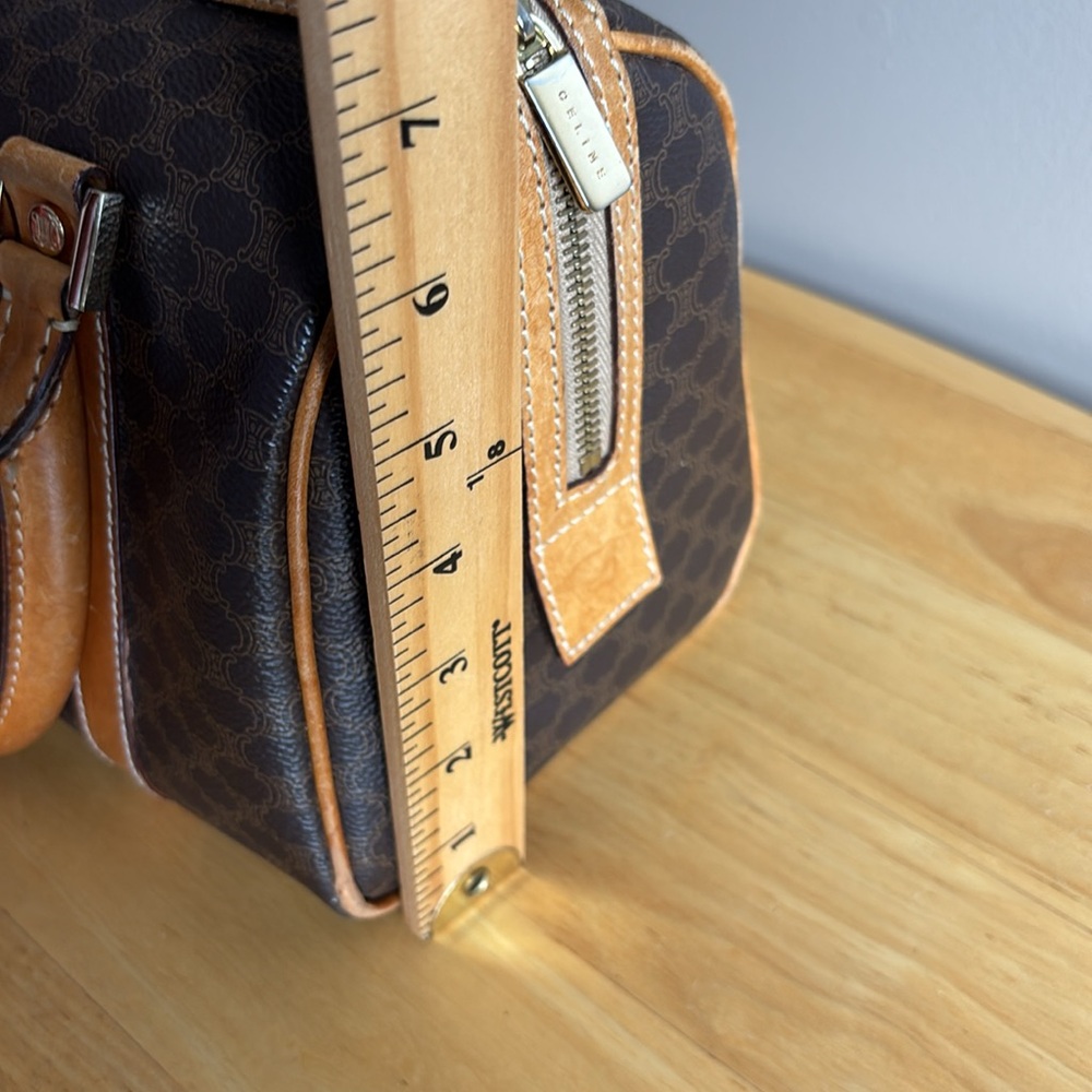 Celine, Boston bag Brown Macadam Triomphe Handbag - Picture 3 of 15